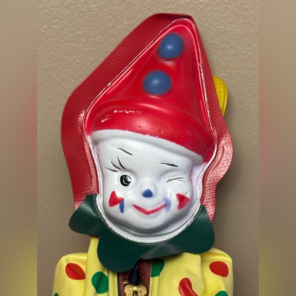 Rare 1950s Blinky the Clown Baby Bottle Holder, Heat Retainer & Rattle Toy